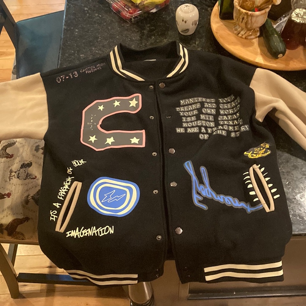 Travis scott cactus jack fragment varsity jacket